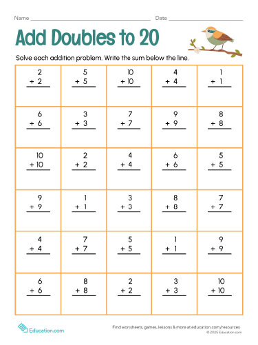 Adding Doubles to 20
