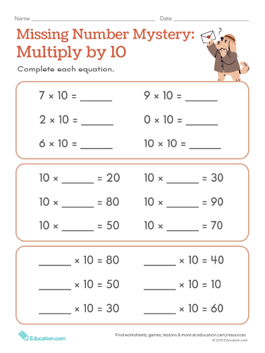 Missing Number Mystery: Multiply by 10